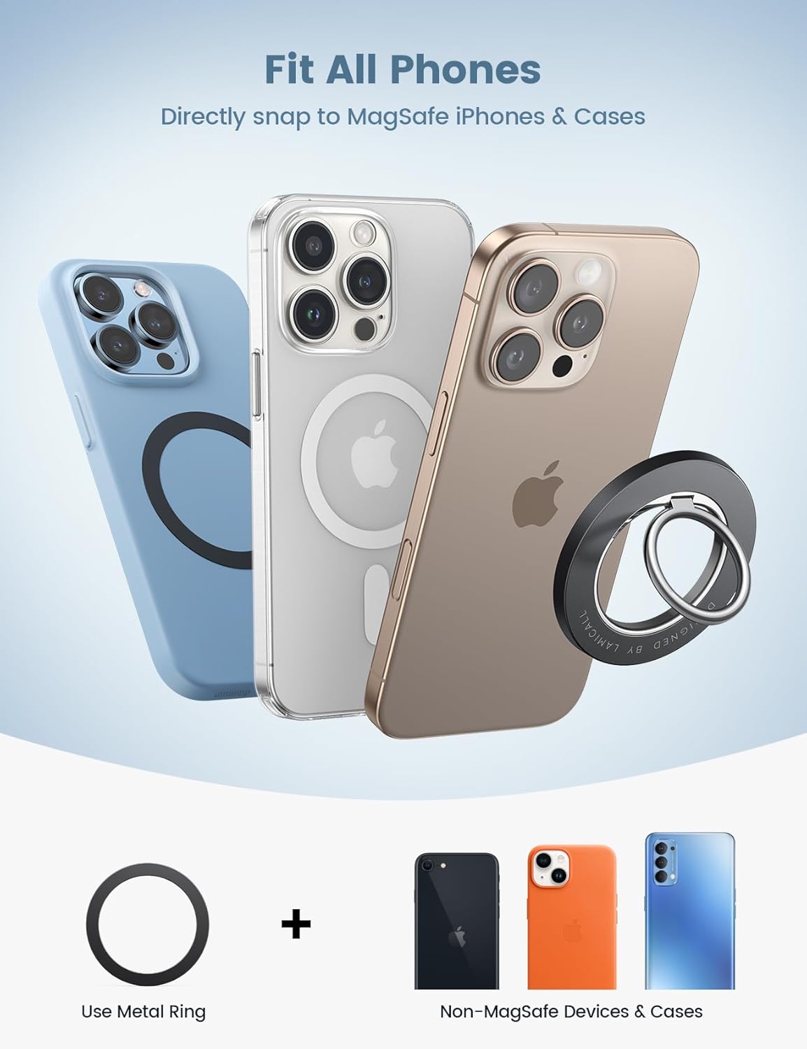 Thumbnail 4 de Lamicall Magnetic Phone Ring Grip MagSafe 360°