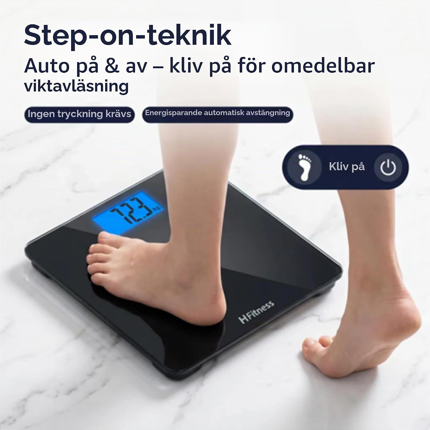 Detalle de HomeFashion HFitness 903-B digital badrumsvåg, 180 kg och bakgrundsbelyst LCD