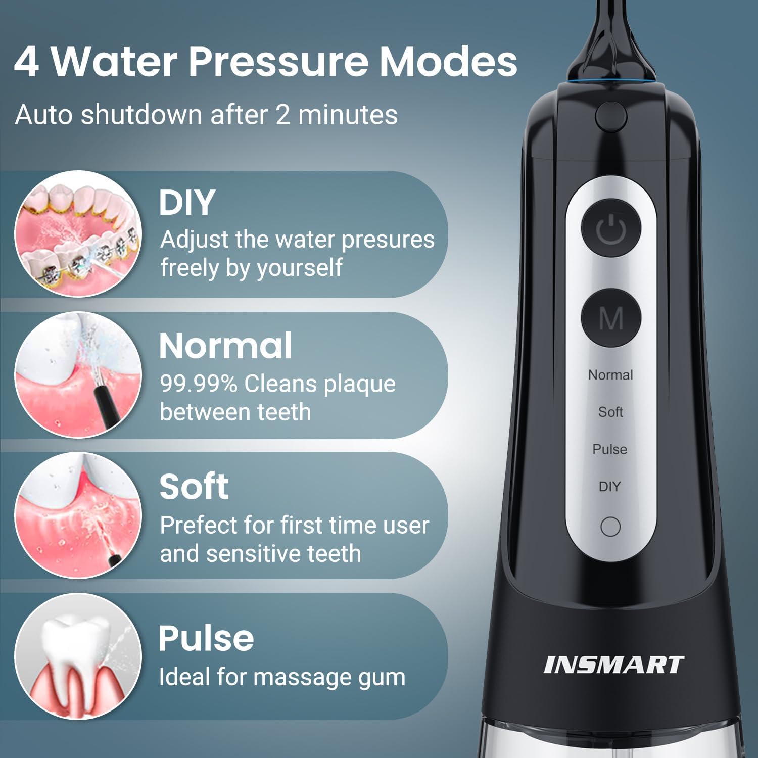 Detalle de INSMART Professional Water Flosser 300ml 💧🦷