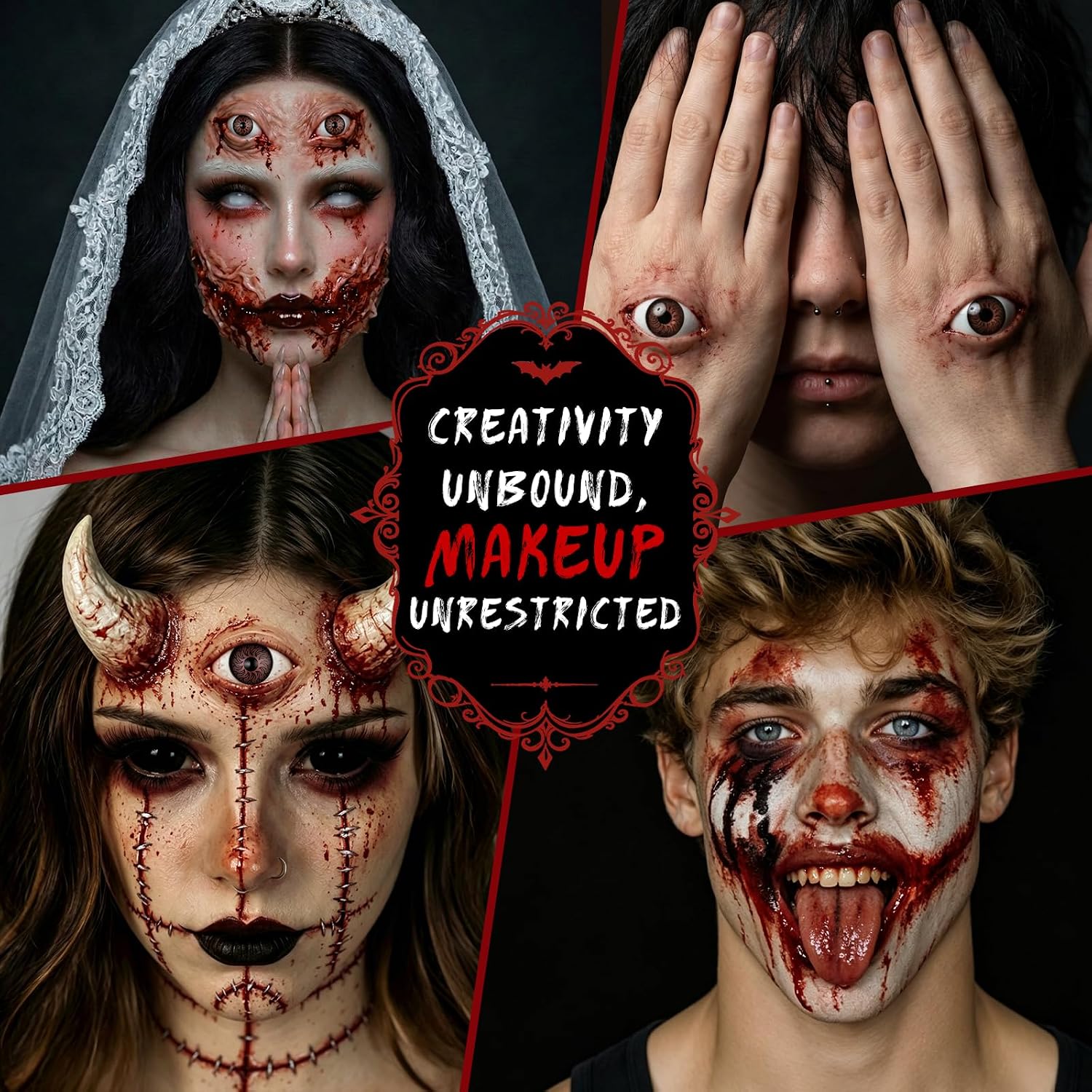Detalle de BOBISUKA Halloween SFX Makeup Kit with Scar Wax, Blood Gel and Eyeball Accessories