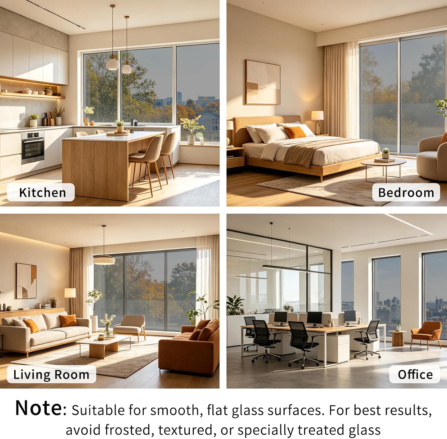 Detalle 2 de FILMGOO One Way Privacy Window Film (Black Silver, 17.5 in x 94.48 in) for Daytime Privacy, Anti-UV, and Heat Control
