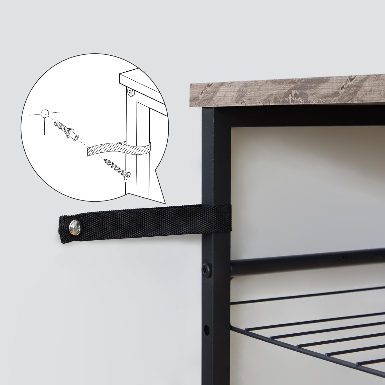 Detalle de HOOBRO BG51XJ01 schoenenrek met 12 niveaus, 44–55 paar, zwart-greige