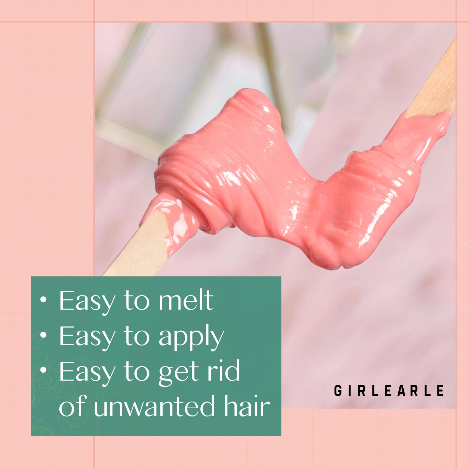 Thumbnail 2 de GIRLEARLE 1lb Rose Formula Hard Wax Beads for Sensitive Skin – At-Home Hair Removal for Face, Body & Bikini