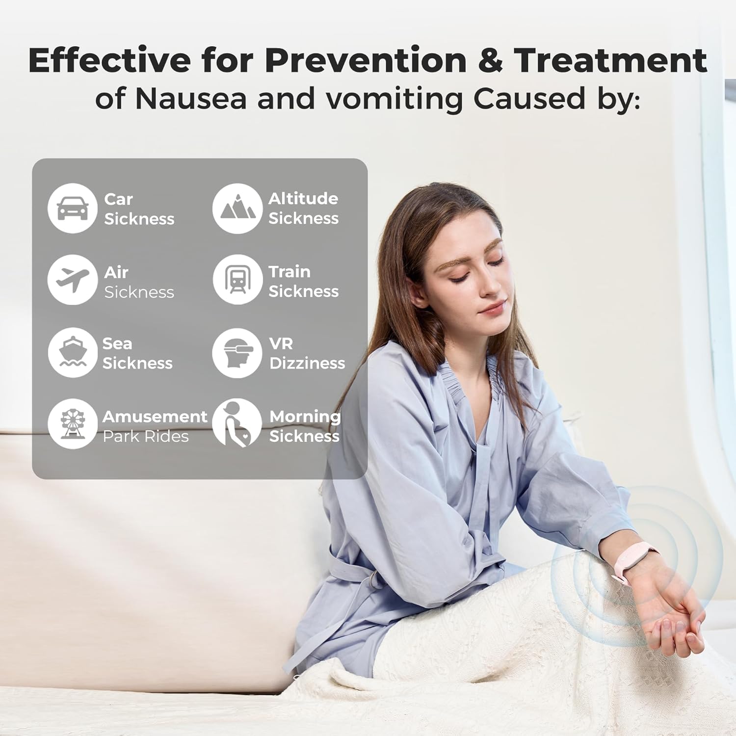 Thumbnail 2 de EmeTerm Fashion FDA-Cleared Nausea Relief Wristbands