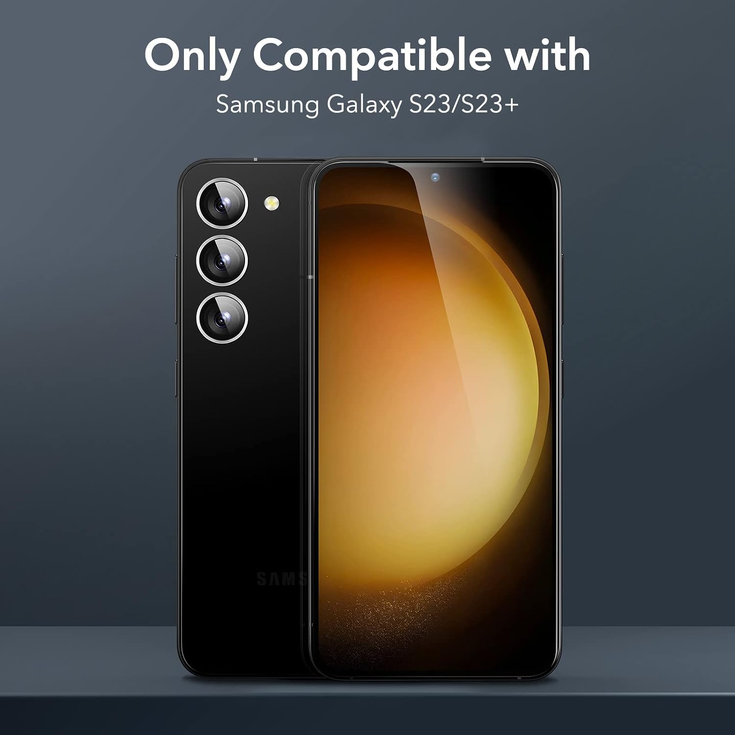 Detalle 2 de ESR Galaxy S23/S23+ Camera Lens Protector, Silver 9H Tempered Glass
