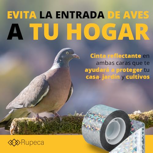Detalle de Rupeca 80 m x 4,8 cm: Cinta repelente de aves para exteriores