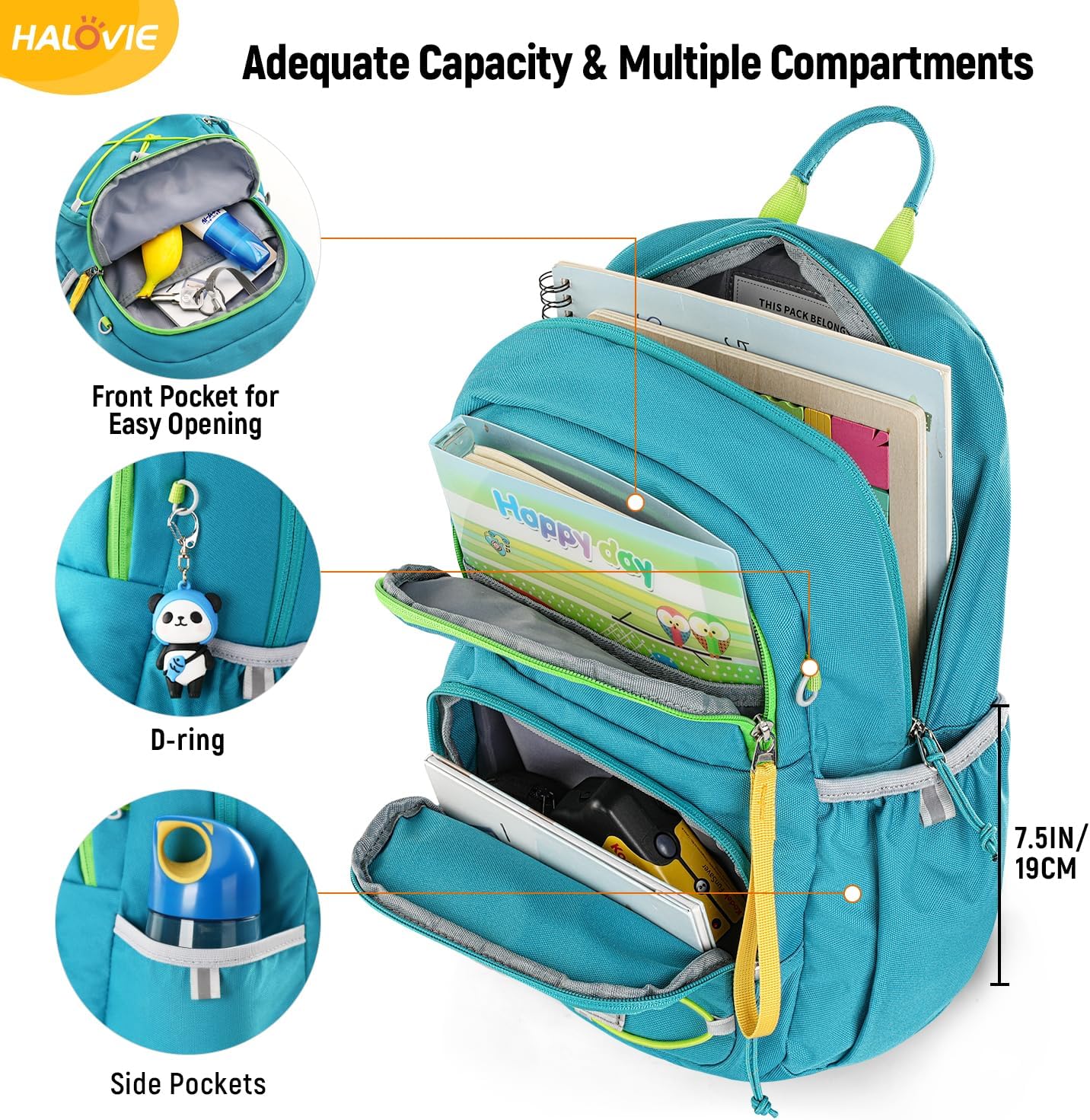 Thumbnail 2 de HALOVIE Kinderrucksack 12L Wanderrucksack