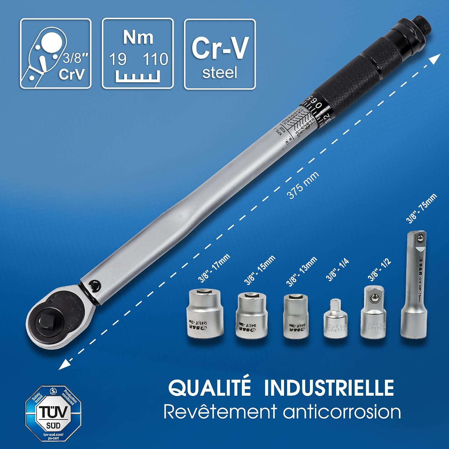 Thumbnail 1 de S&R Clé dynamométrique 3/8 19-110 Nm