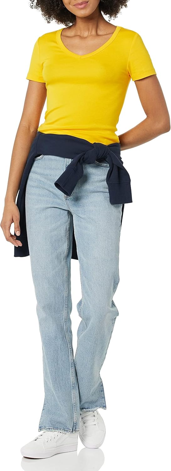Thumbnail 3 de Amazon Essentials Damen Basic V-Ausschnitt T-Shirt mit kurzen Ärmeln (schmale Passform)