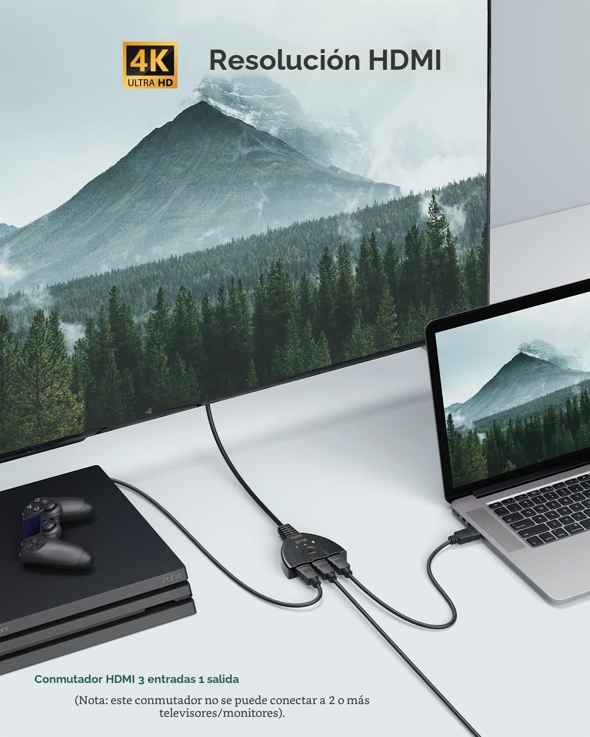 Detalle 2 de GANA HDMI Switch 4K 3 entradas