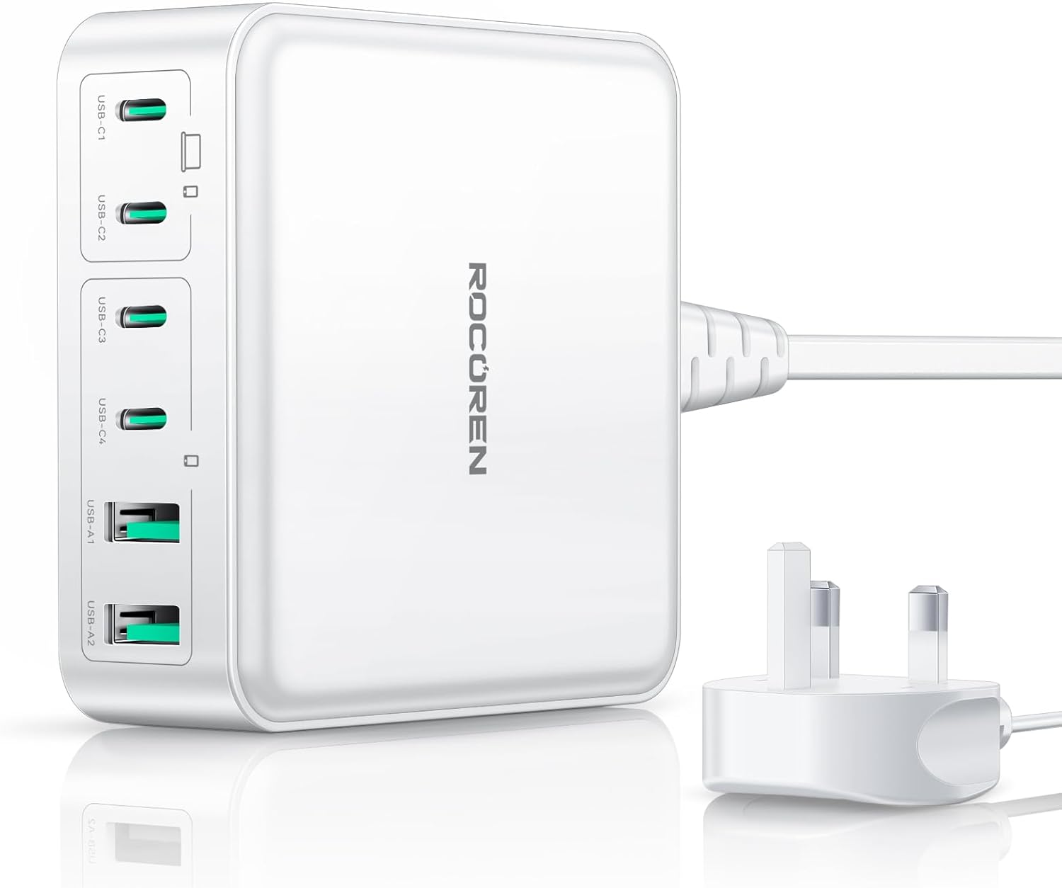 Detalle de Rocoren 270W GaN USB-C Fast Charger Block with 6 Ports