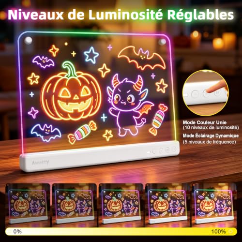 Thumbnail 4 de Awatty Tableau Lumineux LED Rechargeable – Planche à Dessin 16 pouces pour Enfants 4–12 ans