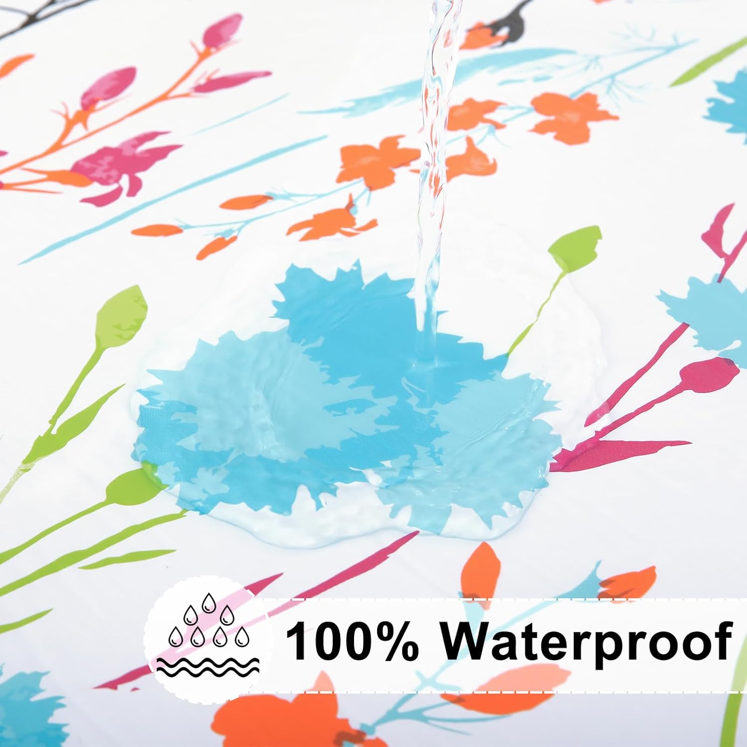 Thumbnail 2 de misaya Round Fitted Tablecloth with Elastic Edge – Waterproof Vinyl Table Cover for 45–56" Round Tables