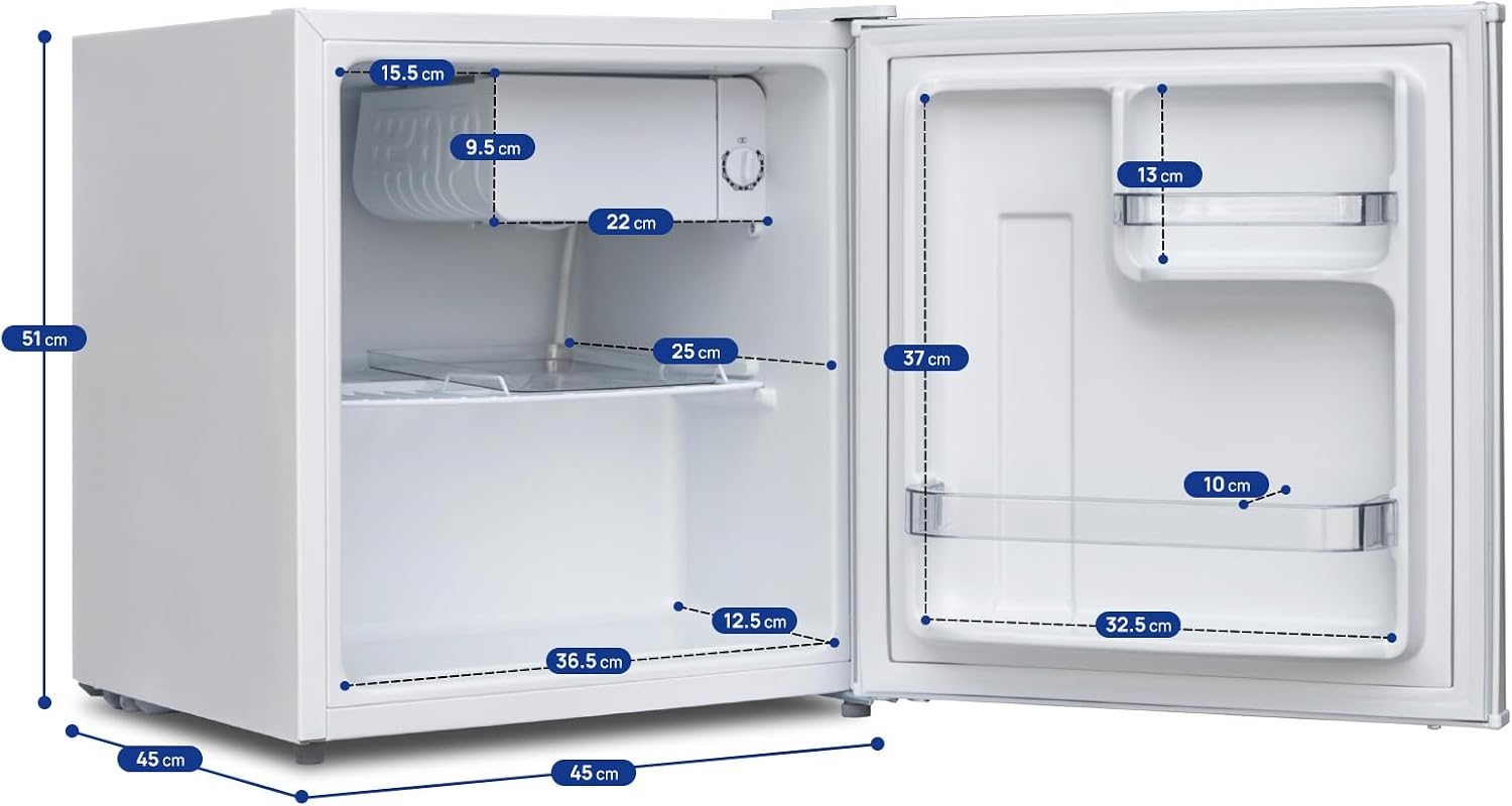 Detalle de Smad Mini Table Top 48L Fridge (0–10°C) – White, 39dB, Countertop Convenience