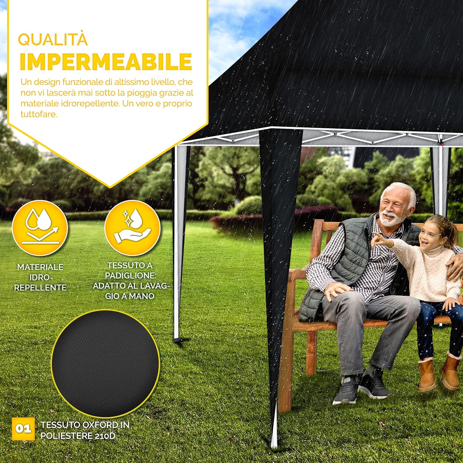 Thumbnail 4 de Tillvex Gazebo 3x6m da Giardino: gazeboo pieghevole regolabile, protezione UV 50+, borsa inclusa