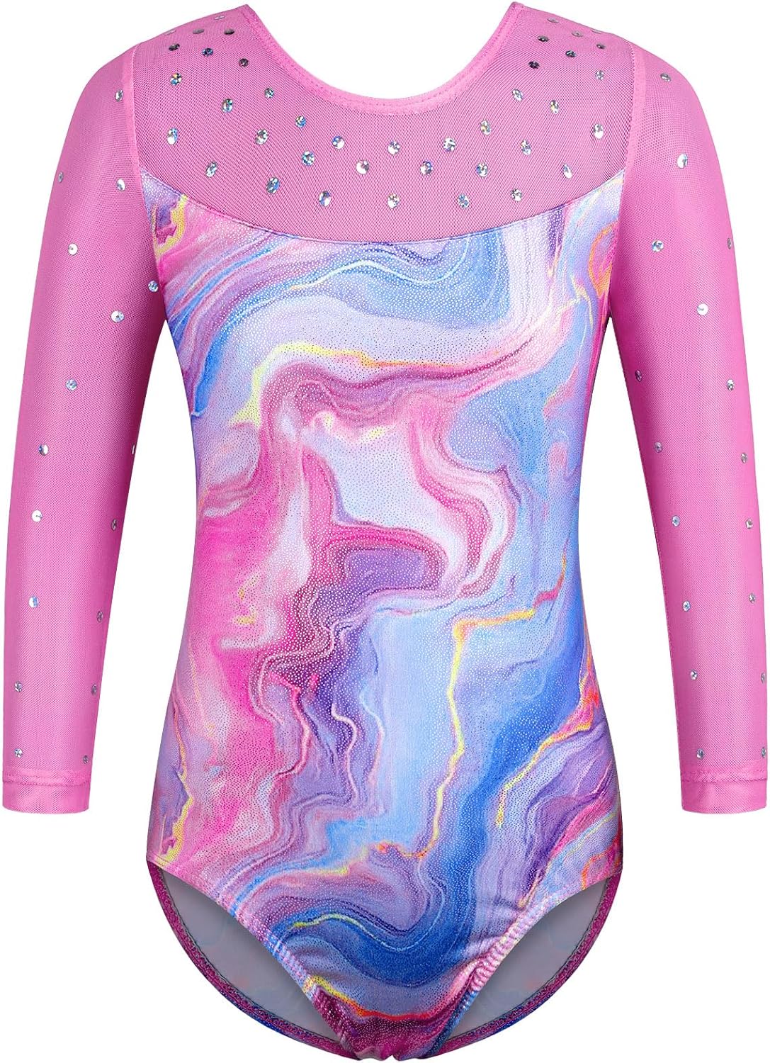 ZNYUNE Gymnastik-Trikot für Mädchen mit Pailletten