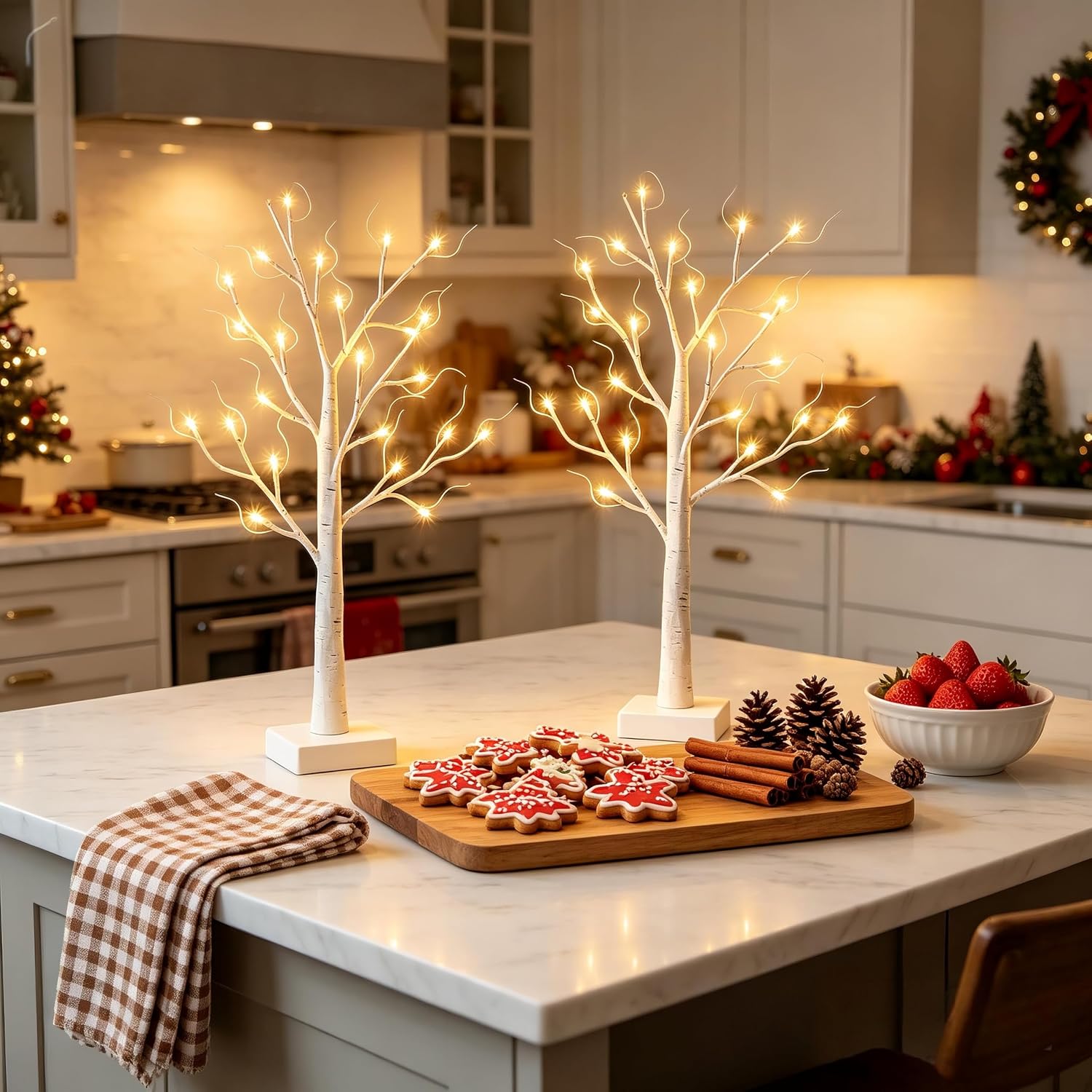 Detalle de HipTree Lighted Birch Trees, 2ft