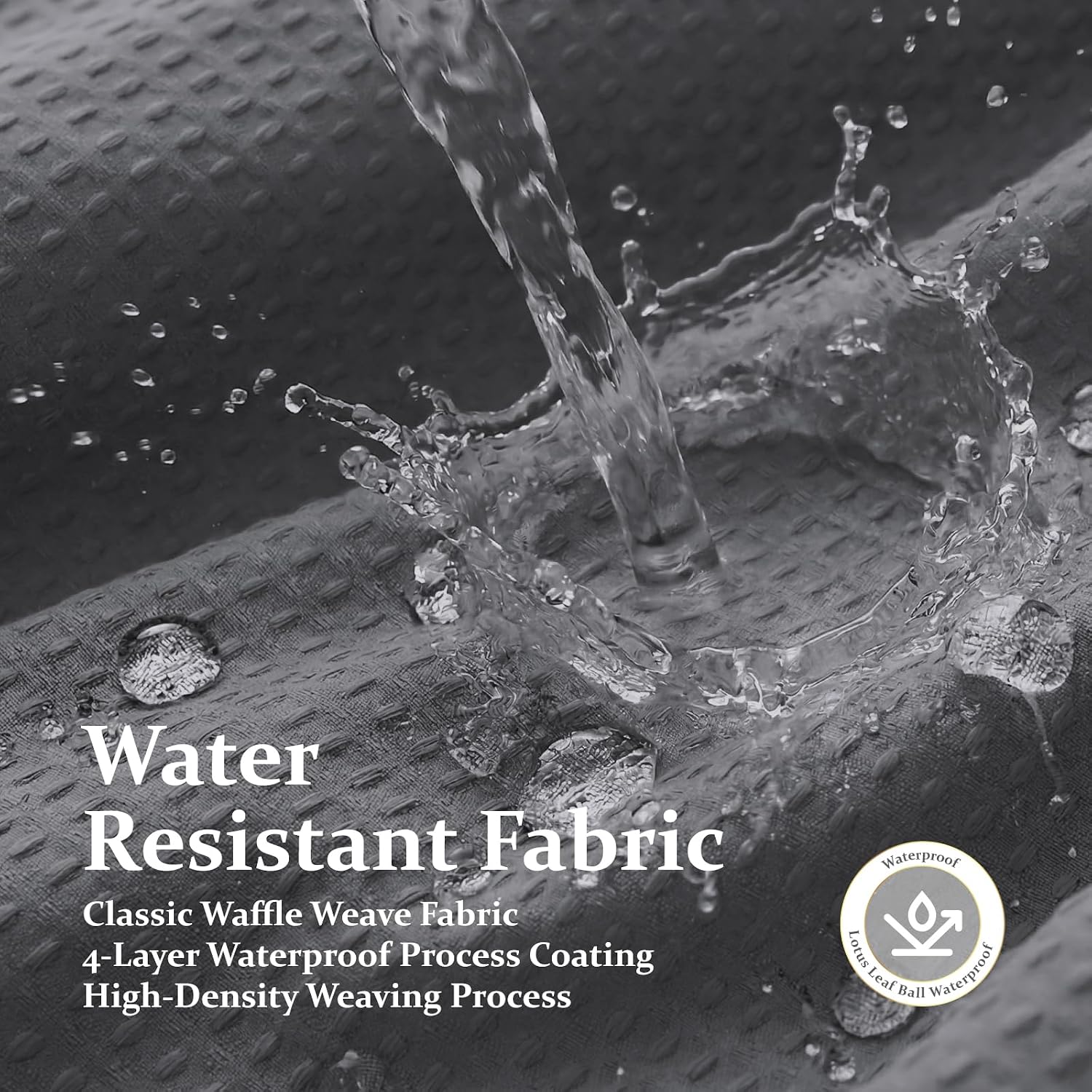Thumbnail 6 de Dynamene Waffle Shower Curtain, 72 x 72 in, 256 GSM, Charcoal Gray