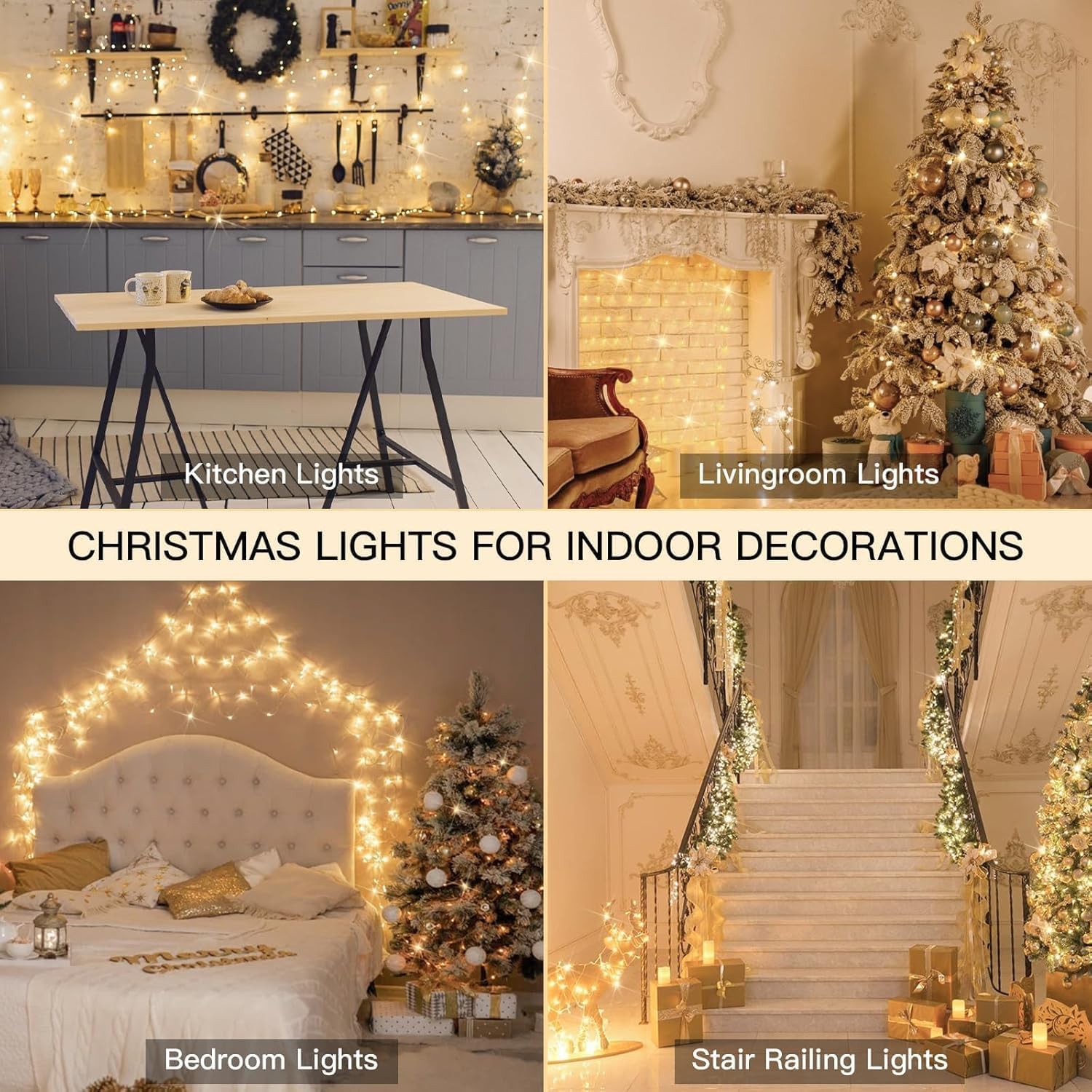 Detalle de SUDDUS SD-200STRWW String Lights, 200 Warm White LEDs, Remote and 8 Modes