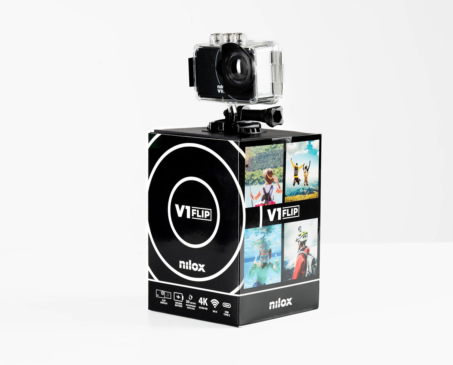 Thumbnail 4 de Nilox Action Camera V1 Flip: 4K/60fps, doppio schermo touch e impermeabile fino a 30 m