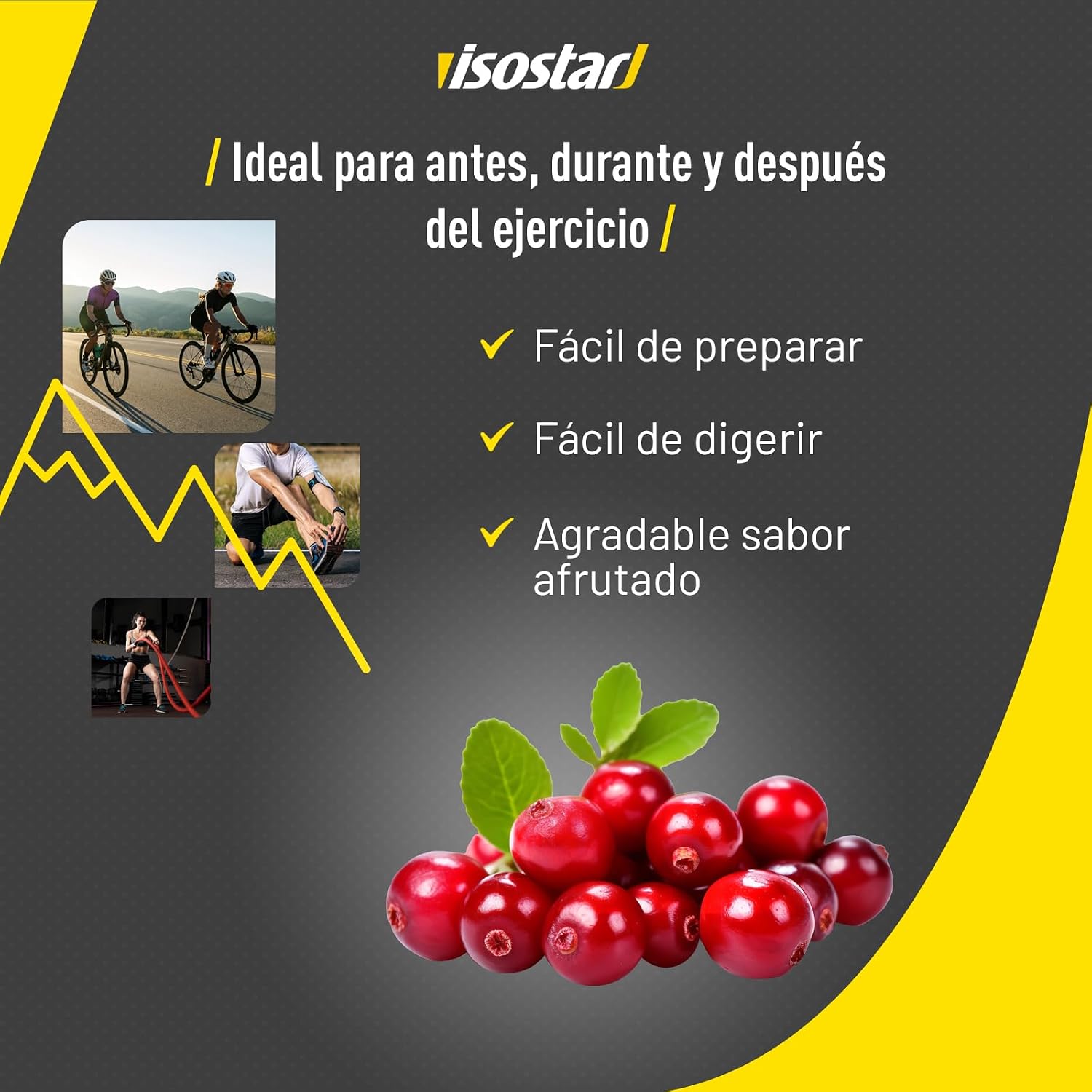 Thumbnail 2 de Isostar Hydrate & Perform 🥤 Bebida Electrolítica Arándanos 1,5 kg