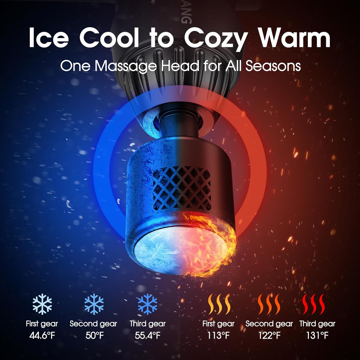 Detalle 2 de AERLANG Massage Gun with Heat and Cold 7-heads