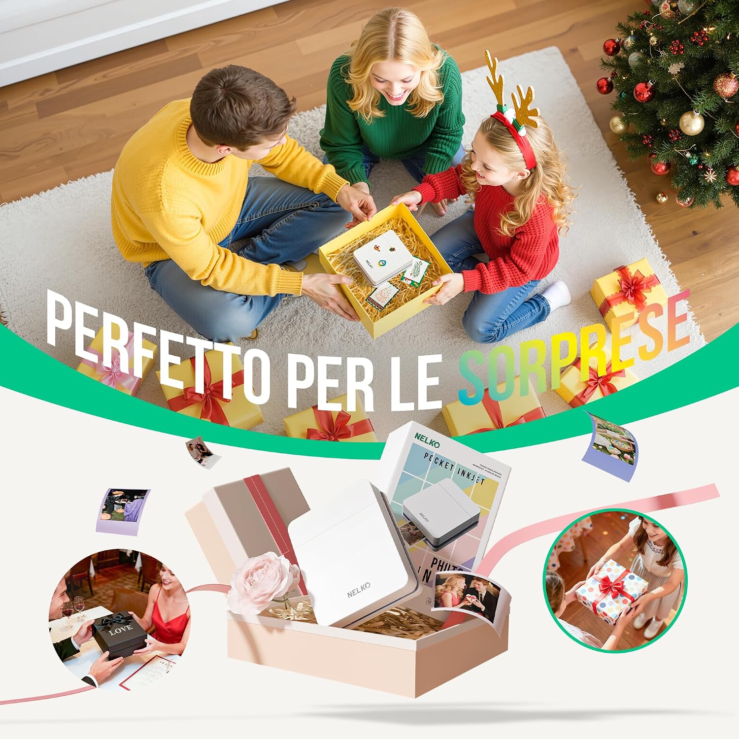 Thumbnail 5 de Nelko PP01 stampante fotografica portatile mini a colori per foto da cellulare (con carta adesiva)