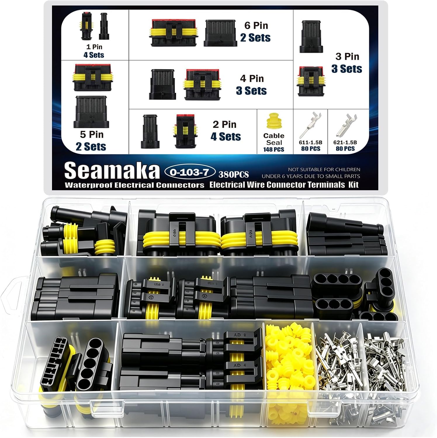 Thumbnail 6 de Seamaka 2-Pin Automotive Connector Kit, 22-16 AWG