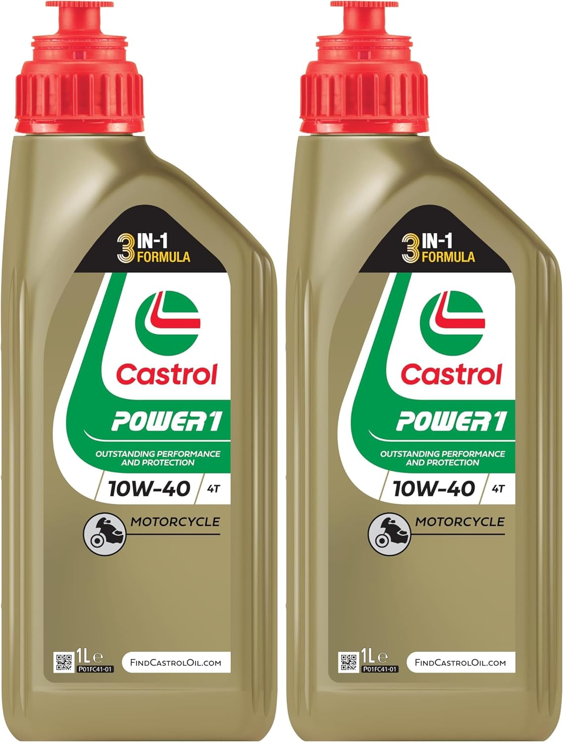 Detalle de Castrol POWER1 4T 10W-40 Motoröl, 1L – HC-Synthese für Motorrad-Antriebssysteme