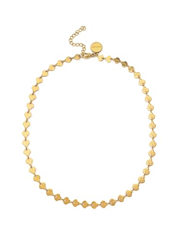 Detalle de SINGULARU Collar Shells de Acero Baño Oro 18K – Cadena 36 cm + 5 cm de alargador