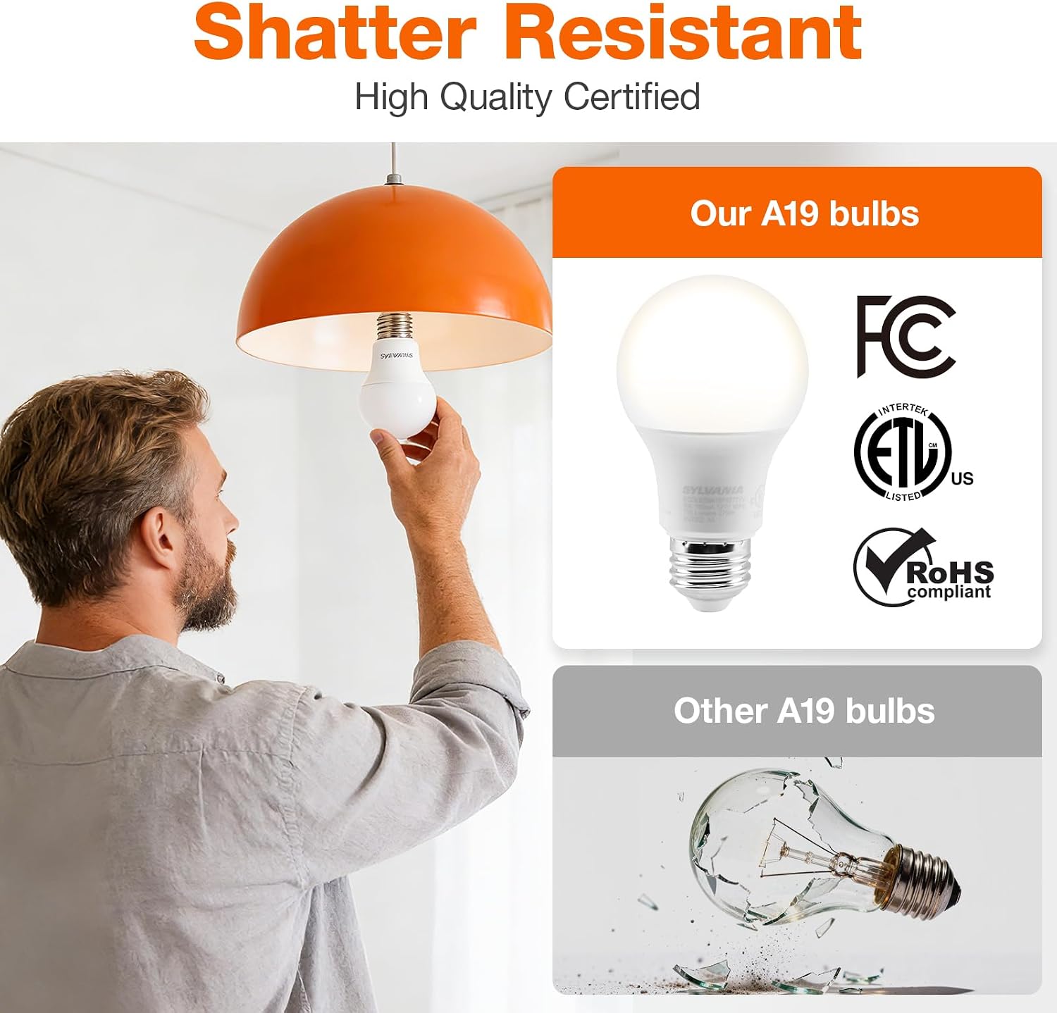 Thumbnail 4 de Sylvania A19 ECO LED Bulb 9W 8-Pack