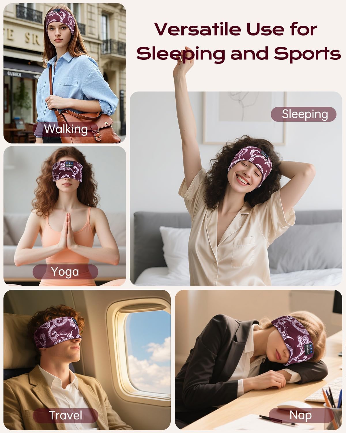 Thumbnail 6 de MUSICOZY Sleep Headphones (Bluetooth 5.4) – Ultra-thin headband for side sleepers
