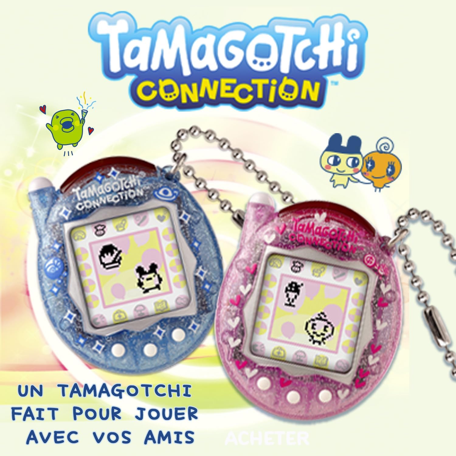 Detalle de Bandai Tamagotchi Connection Neon Planet – Animal Virtuel Interactif avec IR et Grand Écran