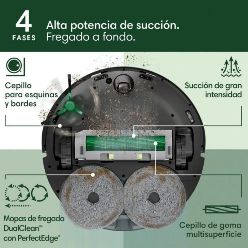 Detalle 2 de Robot Aspirador y Fregasuelos Roomba 505 Combo con Autovaciado y LiDAR IA