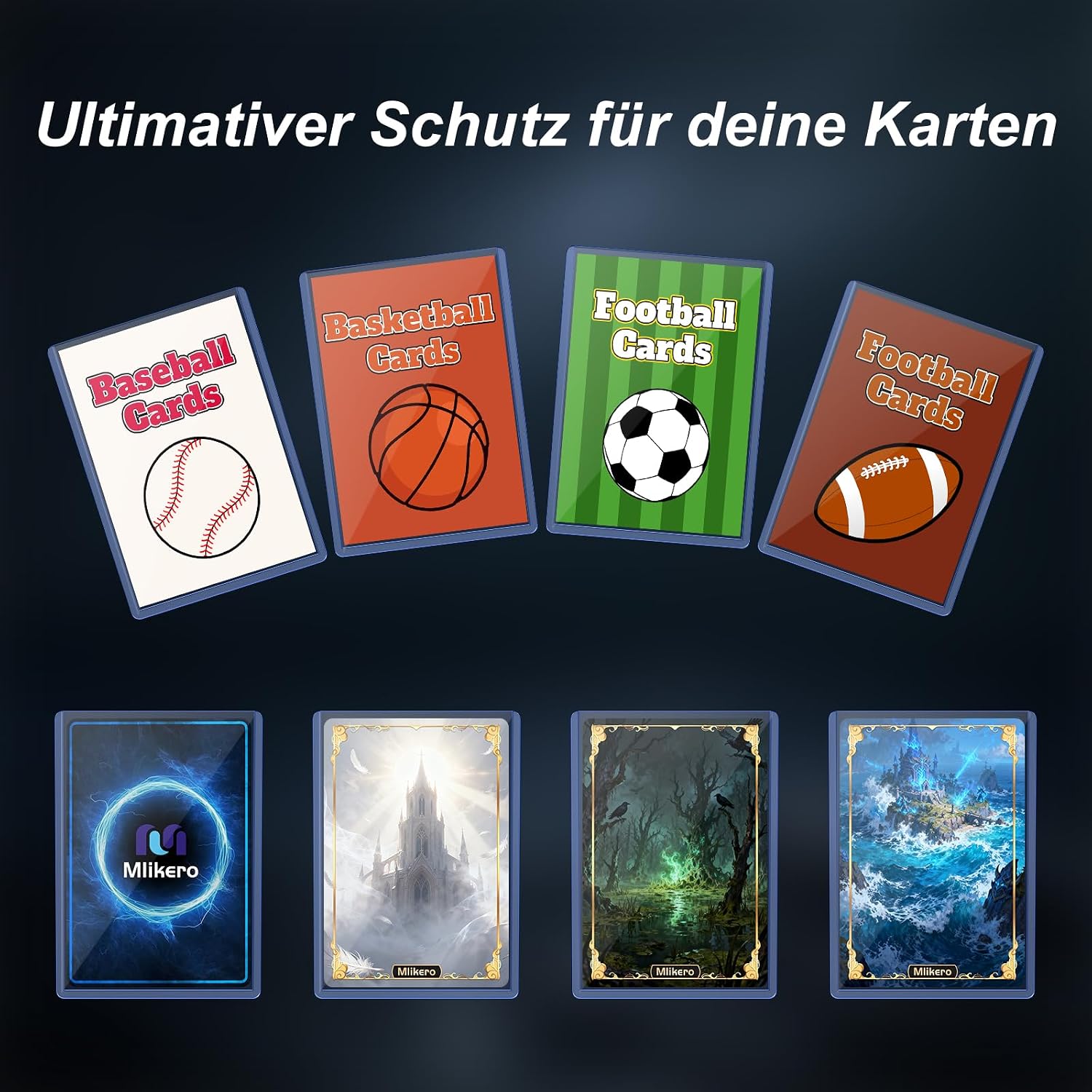 Thumbnail 6 de Mlikero 400 Kartenhüllen 3x4 Zoll – Hartkartenhüllen inkl. 200 Hartkartenhüllen und 200 Transparente Hüllen