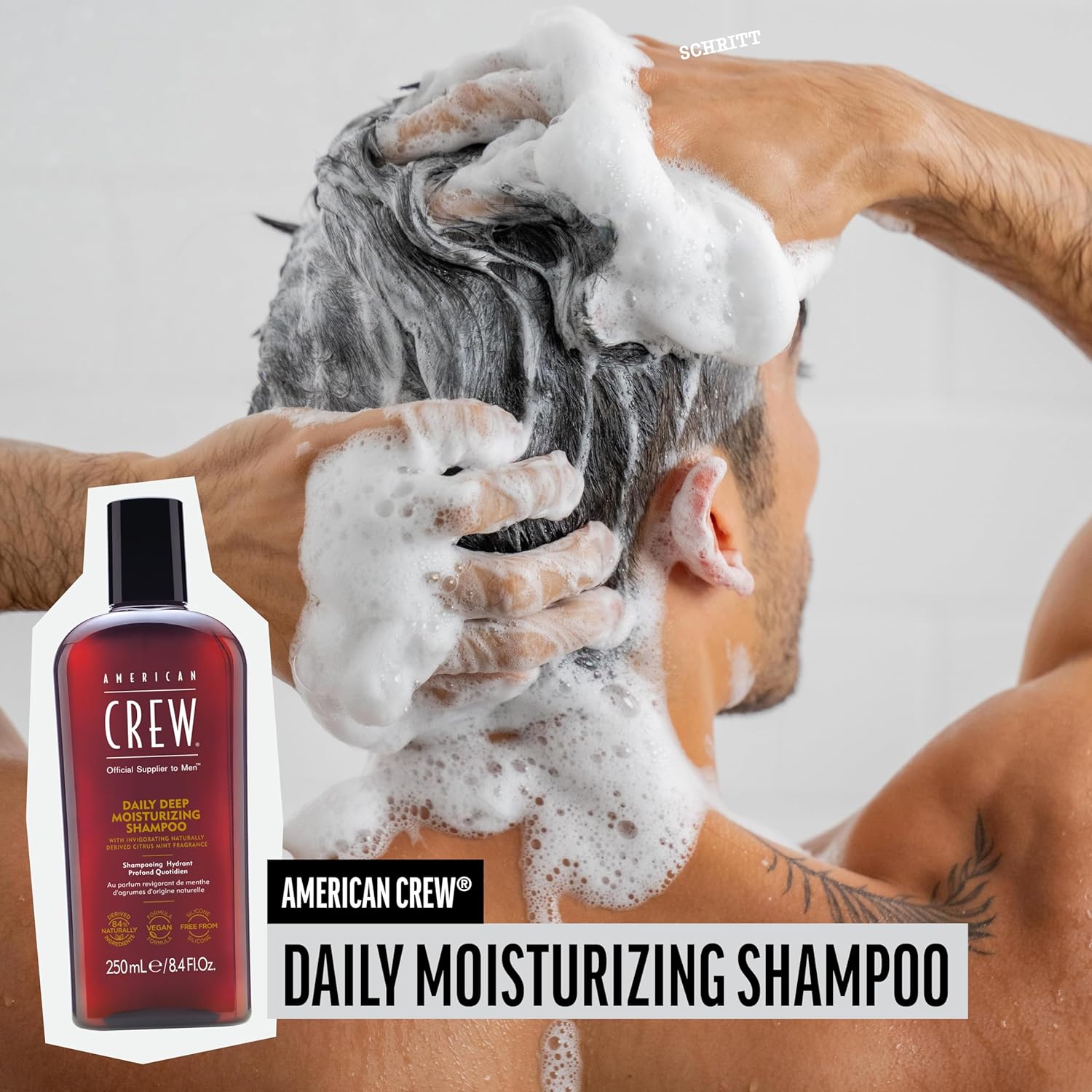 Thumbnail 1 de AMERICAN CREW Daily Deep Moisture Shampoo (250 ml) – Pflegeshampoo ohne Silikone mit Citrus & Minze