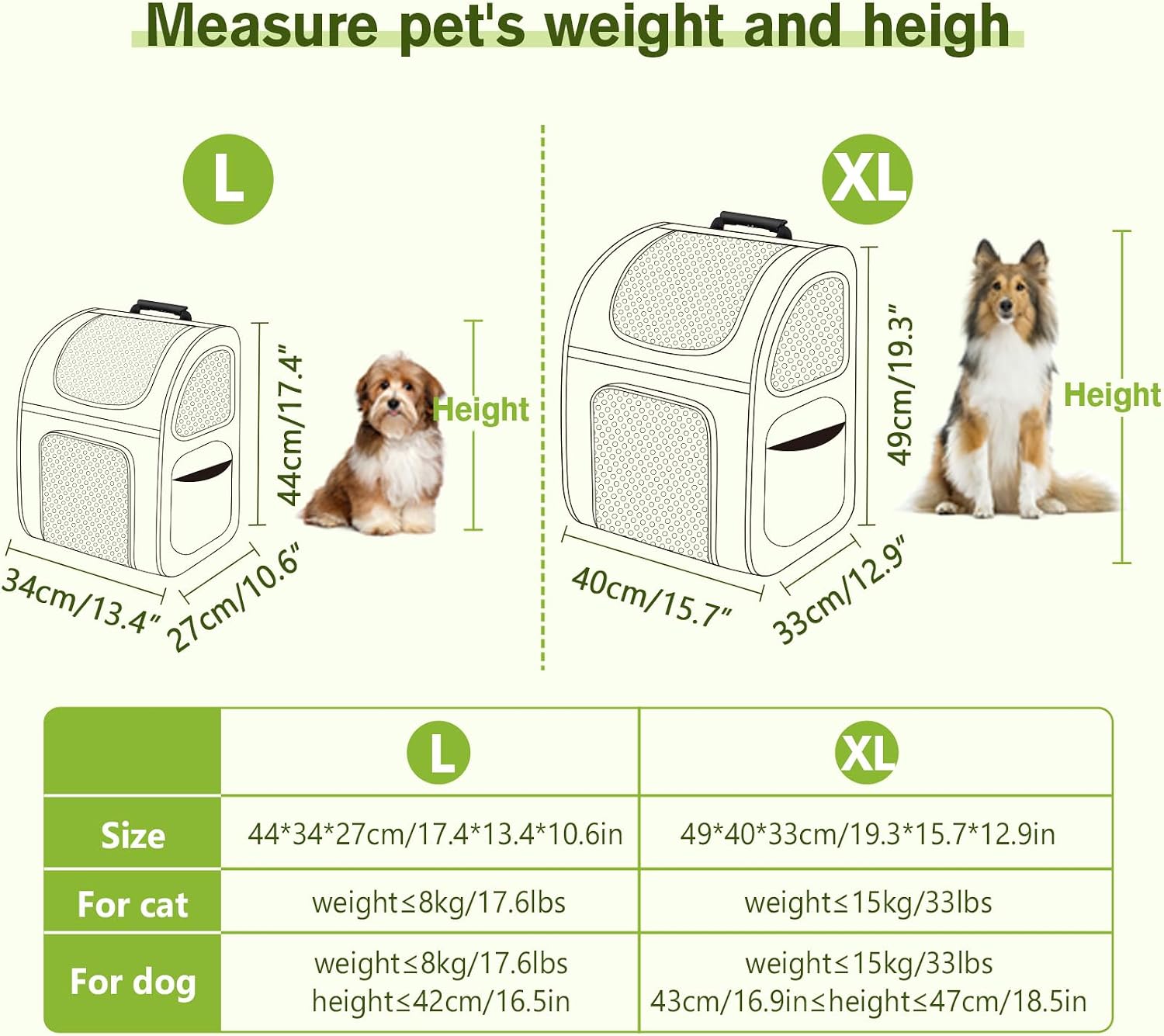 Detalle 2 de Pecute cat carrier dog backpack L