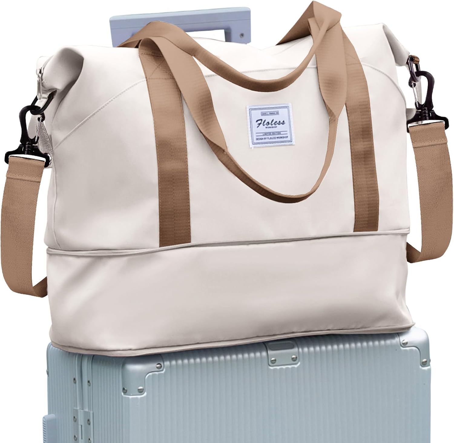 Thumbnail 6 de Reisetasche Damen Sporttasche 40x20x25 cm – Handgepäck 20 Liter, wasserdichte Nassfach, Nylon, B03-Armeegrün