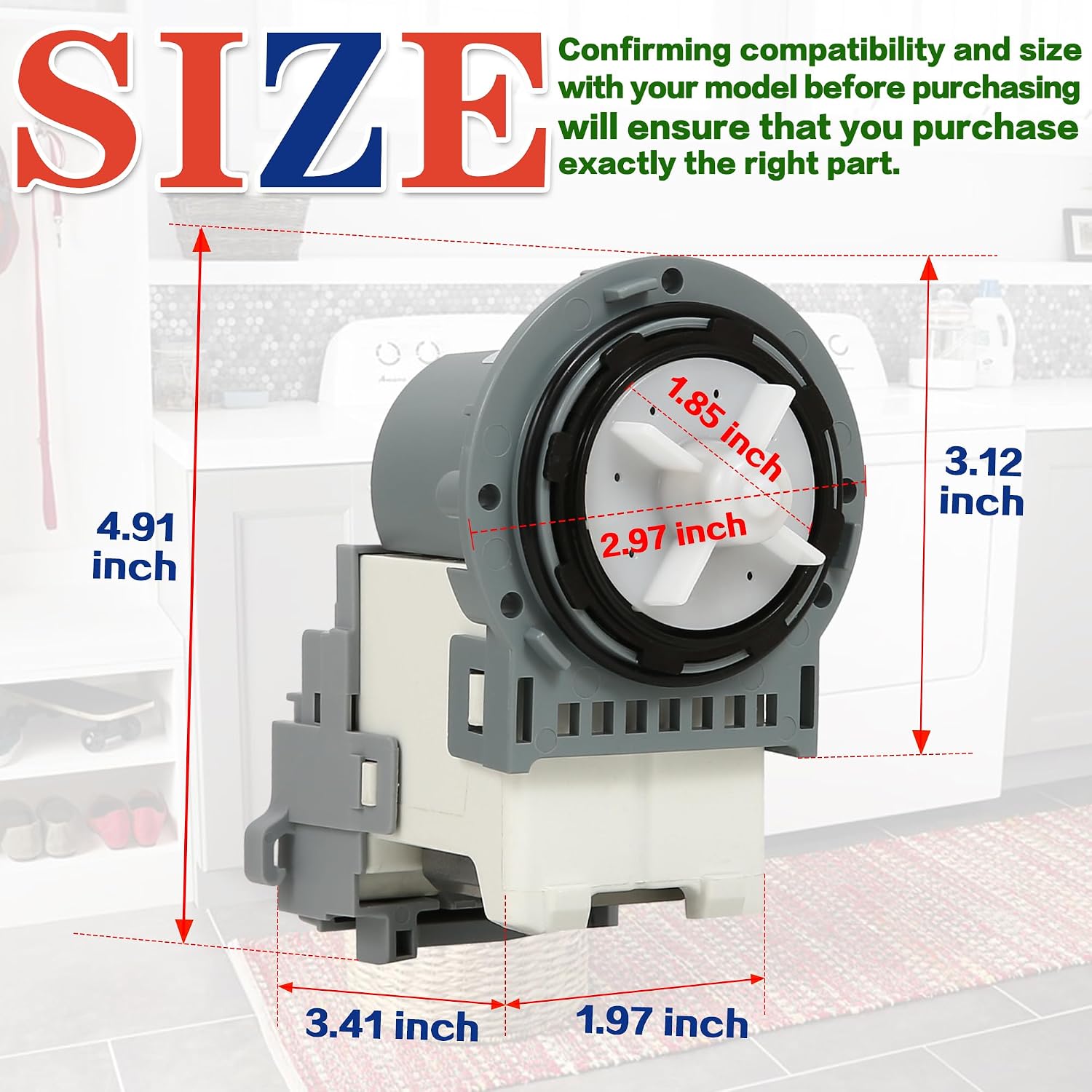 Thumbnail 6 de Bakaoof DC31-00187A Washer Drain Pump Motor, 120V, 80W