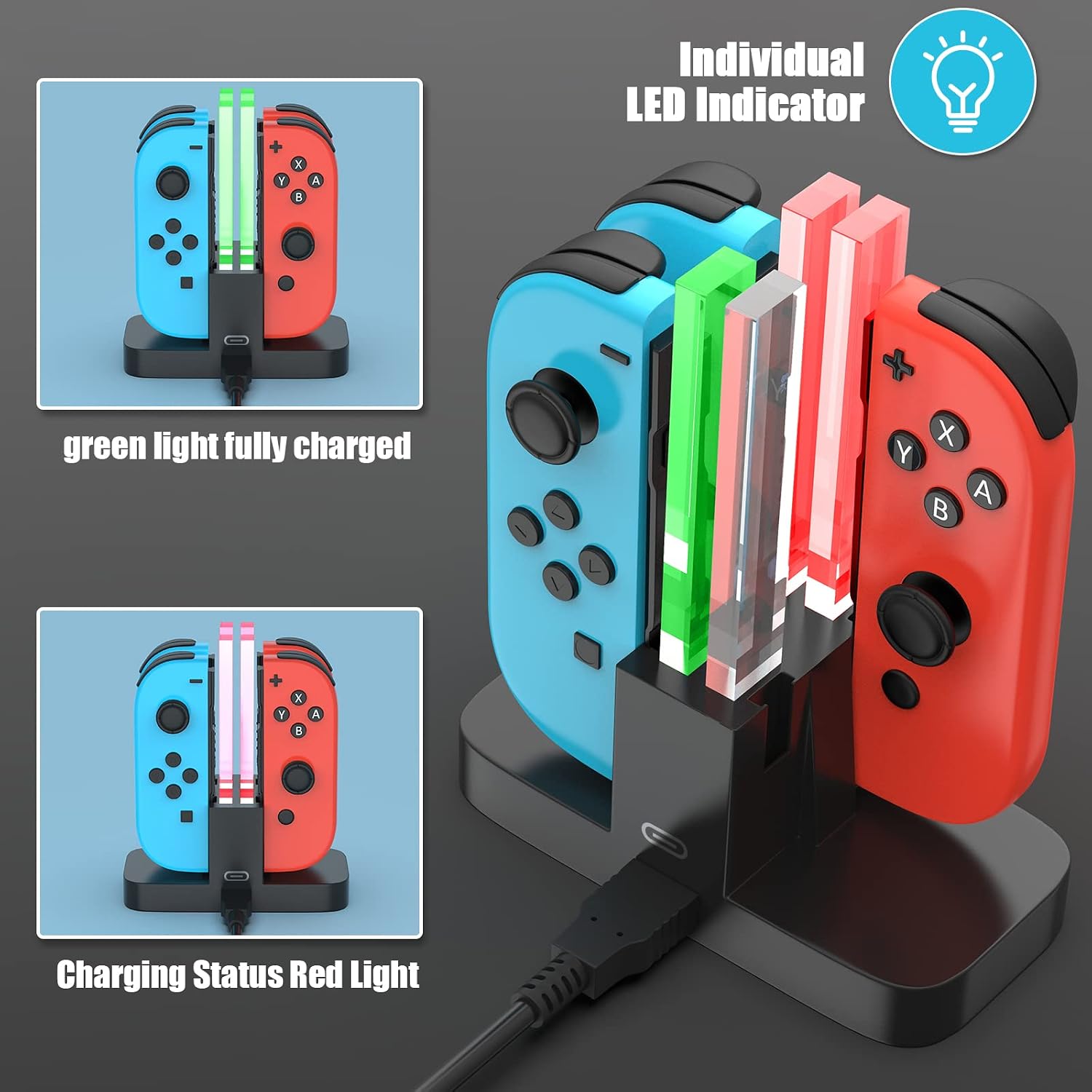 Detalle de Diyife Joycon Charging Dock 4‑in‑1