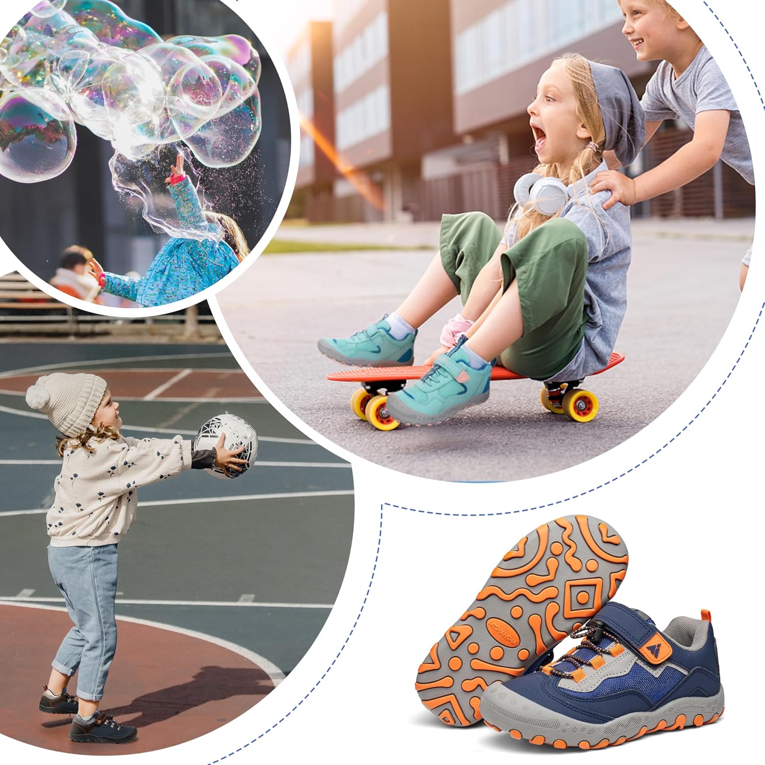 Detalle 2 de Mishansha Wanderschuhe Kinder Sports Sneaker – leichte Laufschuhe für Mädchen