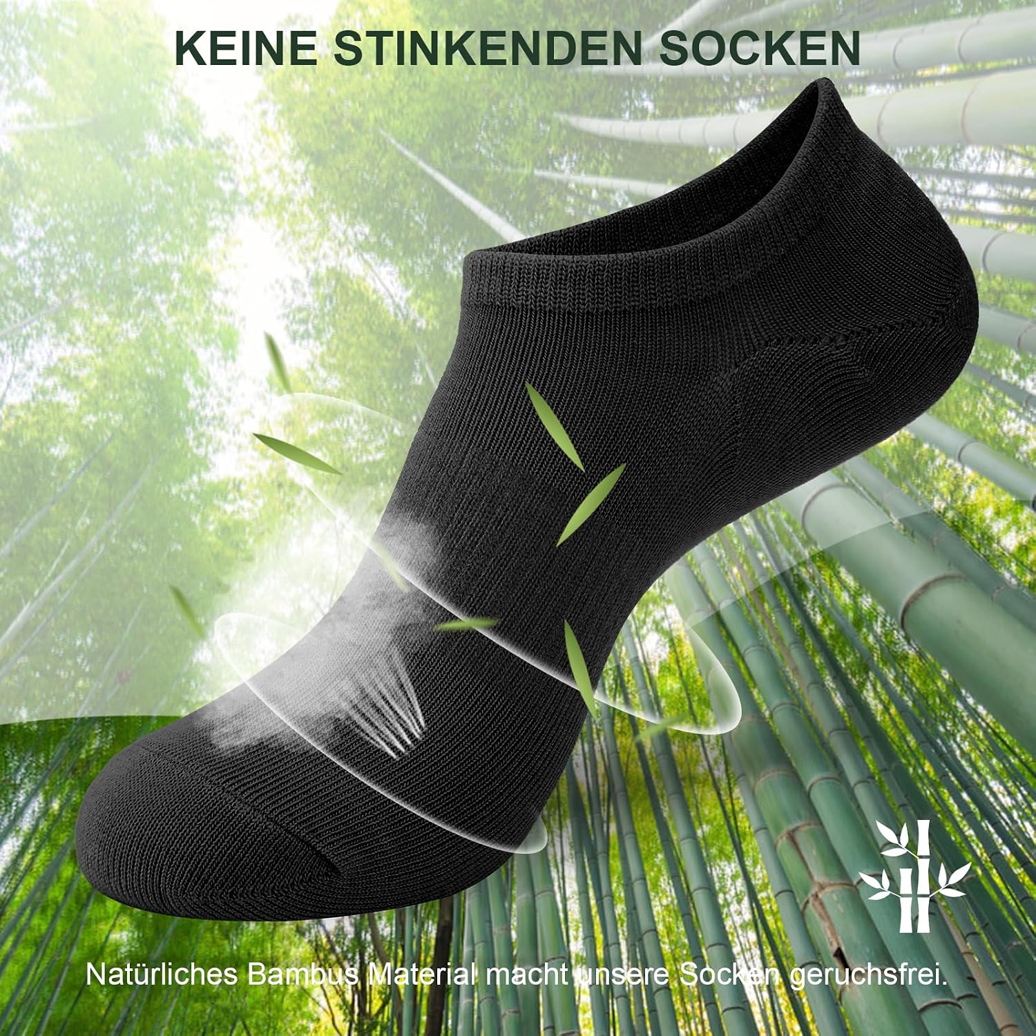 Detalle de Niofind Bamboo Trainer Socks: Ultra-Soft, No-Show, Anti-Slip Everyday Essentials