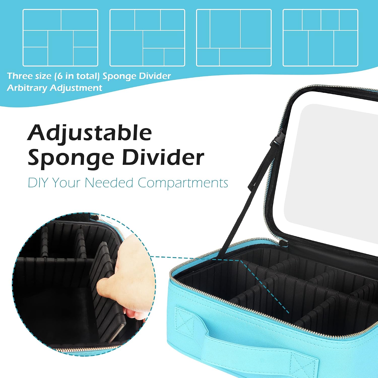 Detalle 2 de MOMIRA Travel Makeup Bag with Lighted Mirror 2000mAh