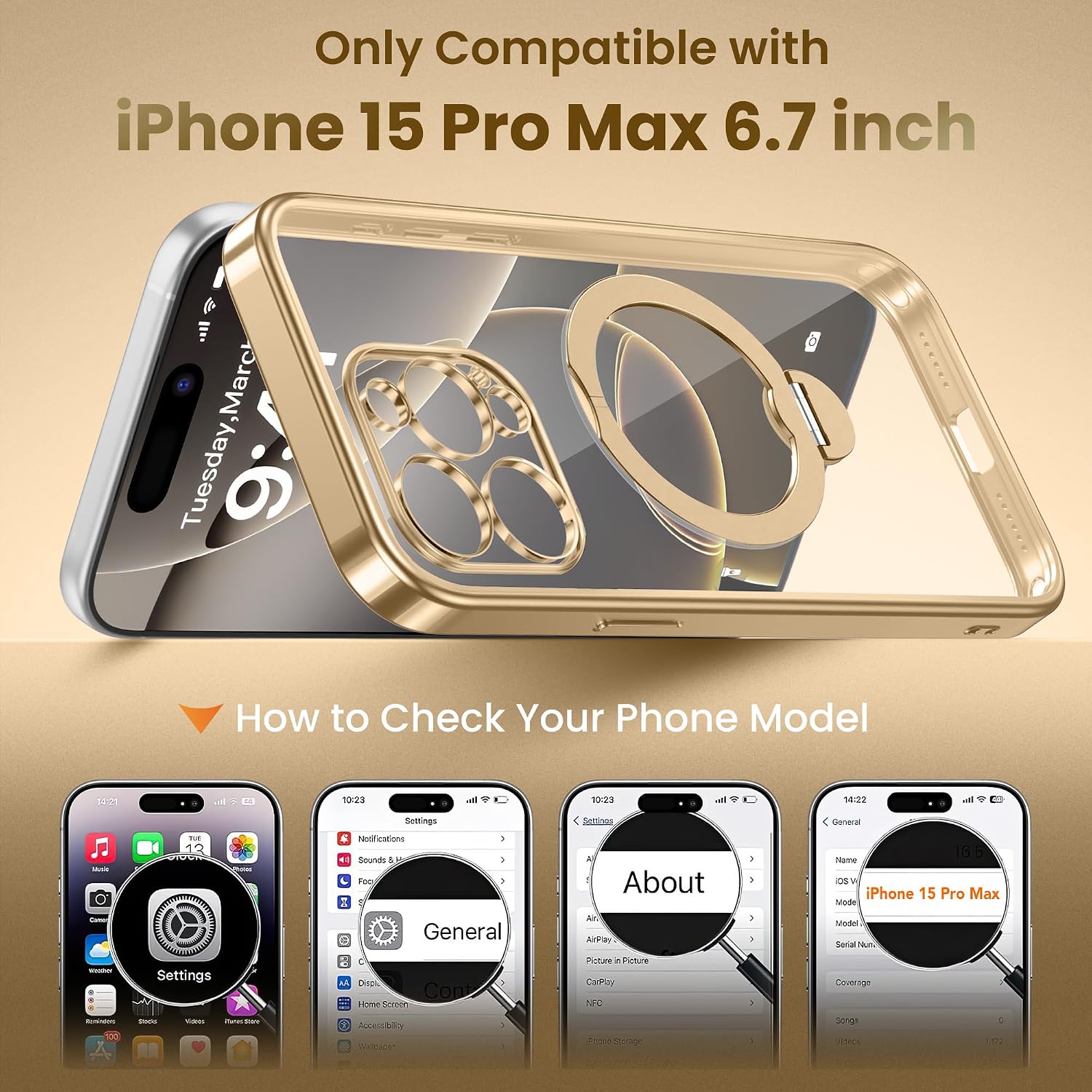 Thumbnail 1 de GolbinBox iPhone 15 Pro Max Magnetic Case with 360° Spin