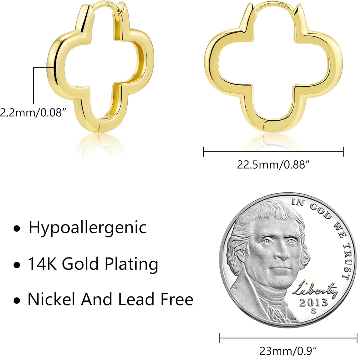 Thumbnail 2 de ALEXCRAFT Silber 925 Ohrringe – kleine Creolen (16 mm) mit Zirkonia, hypoallergen