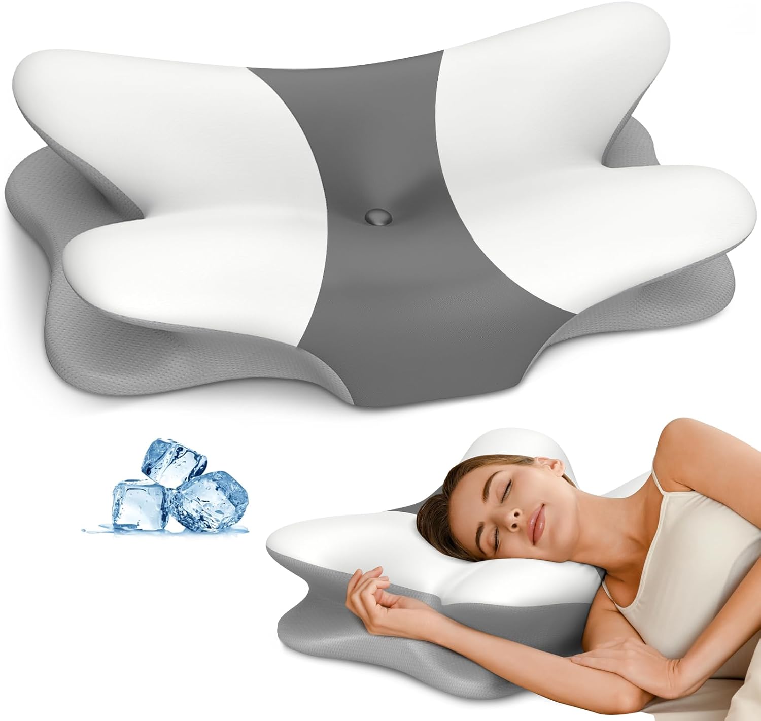 Besyodo Cervical Pillow for Neck Pain Relief — Ergonomic Contour Memory Foam Neck Support Pillow (Side, Back, Stomach)