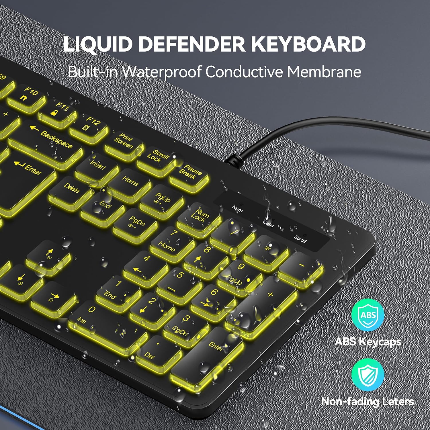 Thumbnail 5 de TECKNET 7-colour Wired USB Keyboard UK Layout