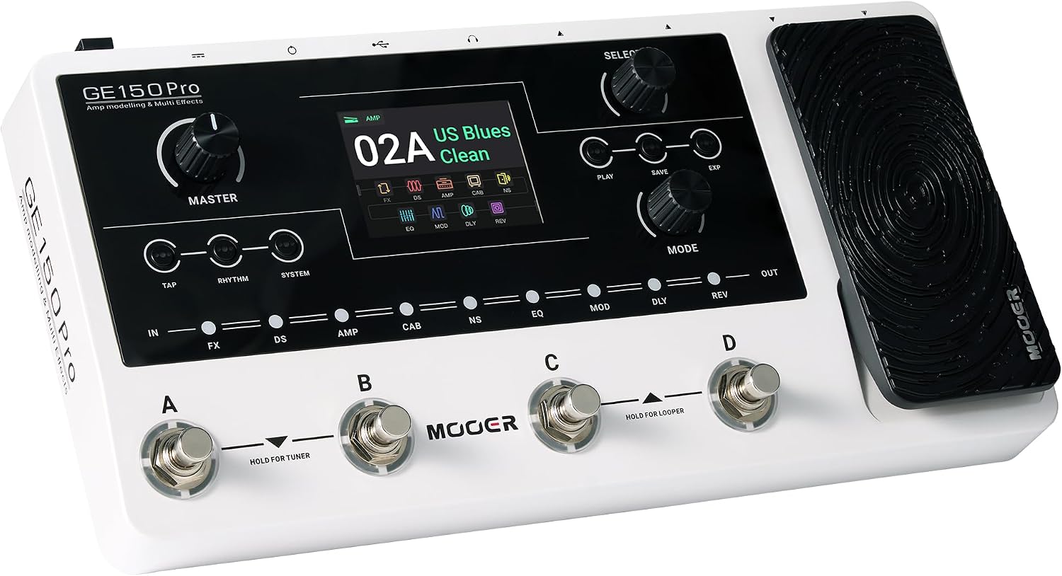 Detalle de MOOER GE150 Pro Guitar Multi-Effects Pedal with Four Footswitches and Looper