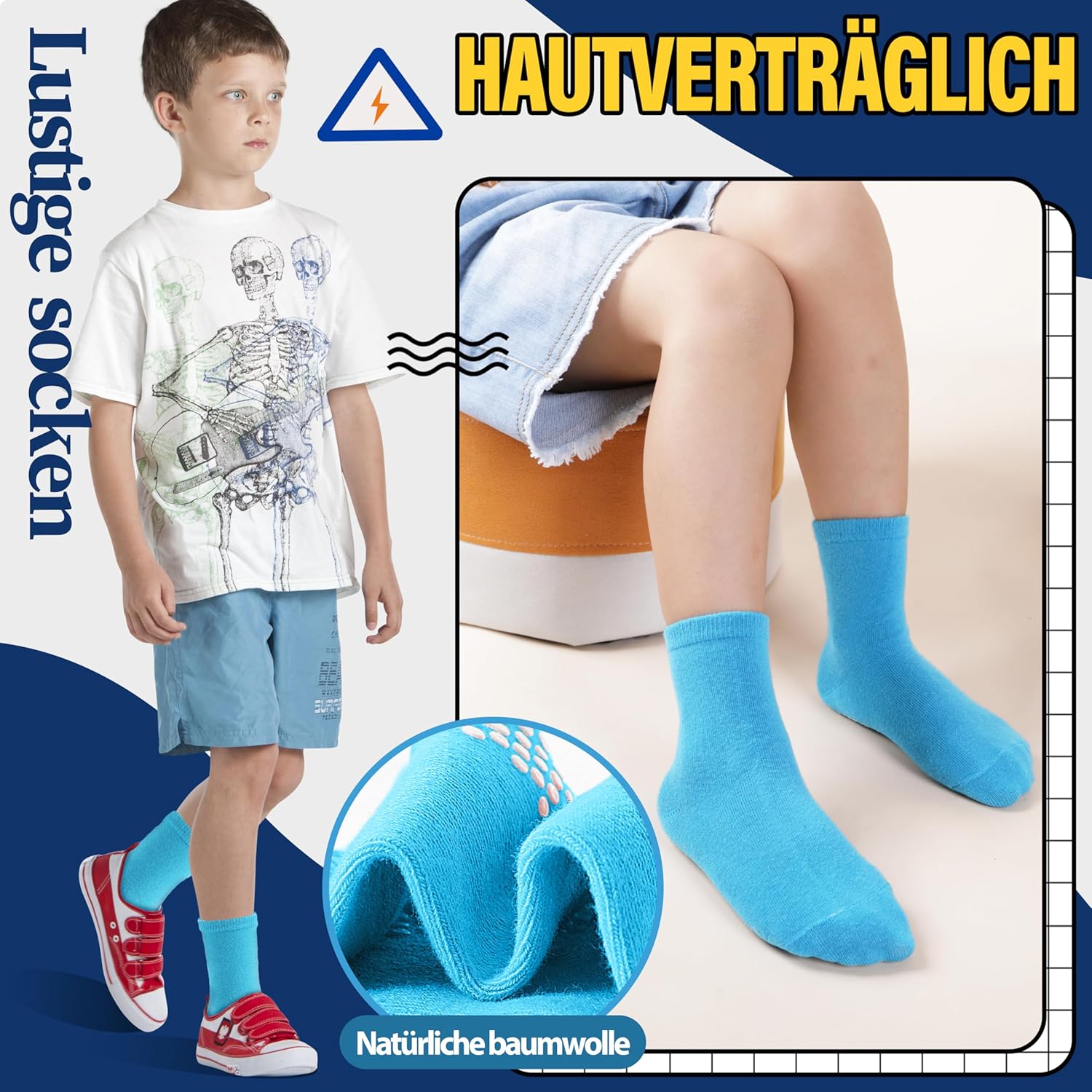 Detalle 2 de Welwoos Stoppersocken Kinder 12 Paare 👣