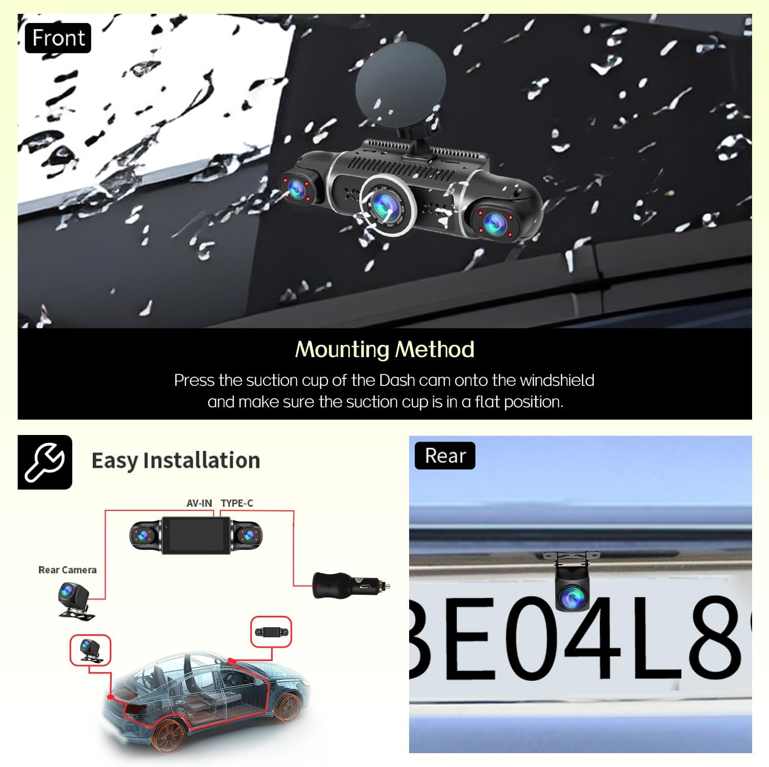 Thumbnail 6 de 360° Dash Cam 4-Channel 2K+1080P with 64GB